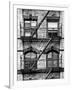 Fire Escape, Stairway on Manhattan Building, New York, United States, Black and White Photography-Philippe Hugonnard-Framed Photographic Print