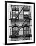 Fire Escape, Stairway on Manhattan Building, New York, United States, Black and White Photography-Philippe Hugonnard-Framed Photographic Print