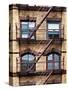 Fire Escape, Stairway on Manhattan Building, New York, US, White Frame, Full Size Photography-Philippe Hugonnard-Stretched Canvas