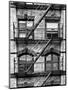 Fire Escape, Stairway on Manhattan Building, New York, White Frame, Full Size Photography-Philippe Hugonnard-Mounted Art Print