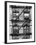 Fire Escape, Stairway on Manhattan Building, New York, White Frame, Full Size Photography-Philippe Hugonnard-Framed Art Print