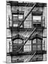 Fire Escape, Stairway on Manhattan Building, New York, White Frame, Full Size Photography-Philippe Hugonnard-Mounted Art Print