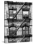 Fire Escape, Stairway on Manhattan Building, New York, White Frame, Full Size Photography-Philippe Hugonnard-Stretched Canvas