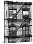 Fire Escape, Stairway on Manhattan Building, New York, White Frame, Full Size Photography-Philippe Hugonnard-Stretched Canvas