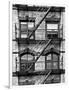 Fire Escape, Stairway on Manhattan Building, New York, White Frame, Full Size Photography-Philippe Hugonnard-Framed Art Print