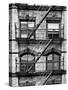 Fire Escape, Stairway on Manhattan Building, New York, White Frame, Full Size Photography-Philippe Hugonnard-Stretched Canvas