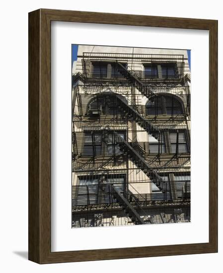 Fire Escapes on the Outside of Buildings in Spring Street, Soho, Manhattan, New York, USA-Robert Harding-Framed Photographic Print