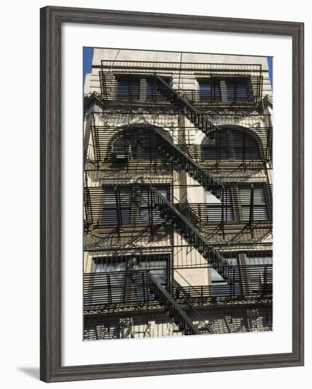 Fire Escapes on the Outside of Buildings in Spring Street, Soho, Manhattan, New York, USA-Robert Harding-Framed Photographic Print