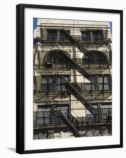 Fire Escapes on the Outside of Buildings in Spring Street, Soho, Manhattan, New York, USA-Robert Harding-Framed Photographic Print