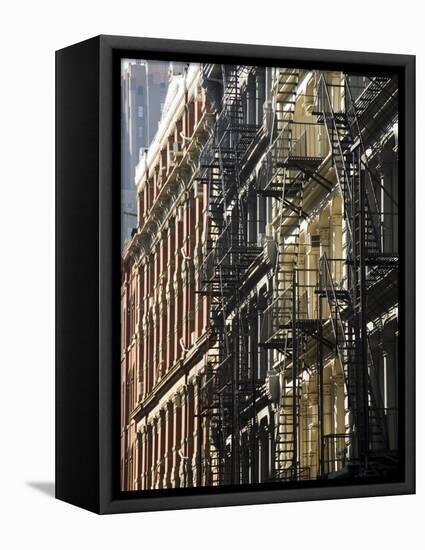 Fire Escapes on the Outside of Buildings in Spring Street, Soho, Manhattan, New York, USA-Robert Harding-Framed Stretched Canvas