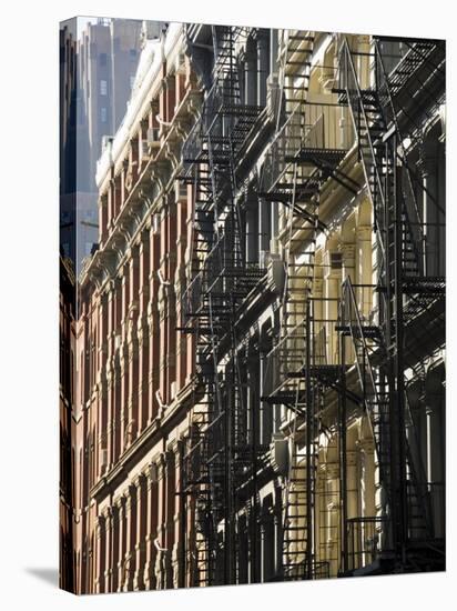 Fire Escapes on the Outside of Buildings in Spring Street, Soho, Manhattan, New York, USA-Robert Harding-Stretched Canvas