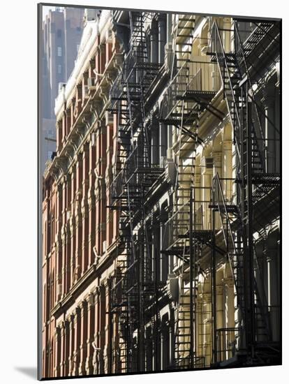 Fire Escapes on the Outside of Buildings in Spring Street, Soho, Manhattan, New York, USA-Robert Harding-Mounted Photographic Print