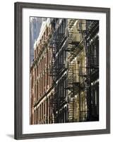 Fire Escapes on the Outside of Buildings in Spring Street, Soho, Manhattan, New York, USA-Robert Harding-Framed Photographic Print