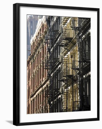 Fire Escapes on the Outside of Buildings in Spring Street, Soho, Manhattan, New York, USA-Robert Harding-Framed Photographic Print