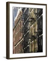 Fire Escapes on the Outside of Buildings in Spring Street, Soho, Manhattan, New York, USA-Robert Harding-Framed Photographic Print