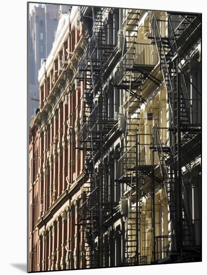 Fire Escapes on the Outside of Buildings in Spring Street, Soho, Manhattan, New York, USA-Robert Harding-Mounted Photographic Print