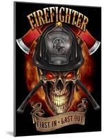 Fire Fighter Skull-FlyLand Designs-Mounted Giclee Print