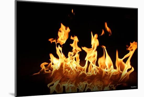 Fire (Flames, Line) Art Poster Print-null-Mounted Poster