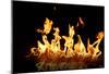 Fire (Flames, Line) Art Poster Print-null-Mounted Poster