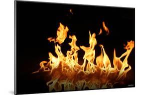 Fire (Flames, Line) Art Poster Print-null-Mounted Poster