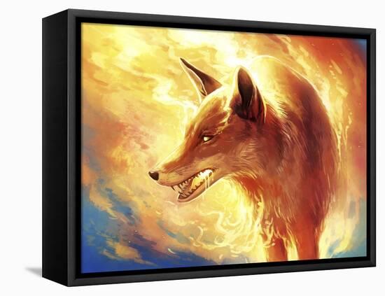 Fire Fox-JoJoesArt-Framed Stretched Canvas