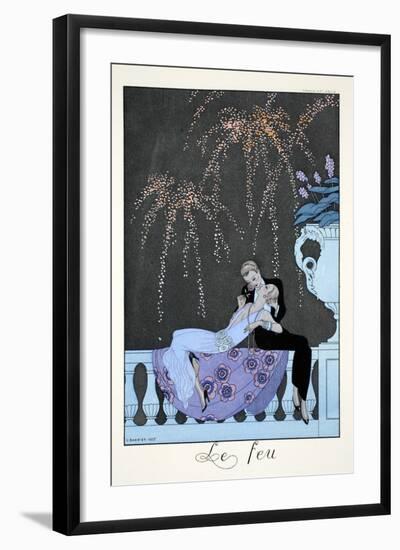 Fire, from 'Falbalas and Fanfreluches, Almanach des Modes Présentes, Passées et Futures', 1926-Georges Barbier-Framed Premium Giclee Print