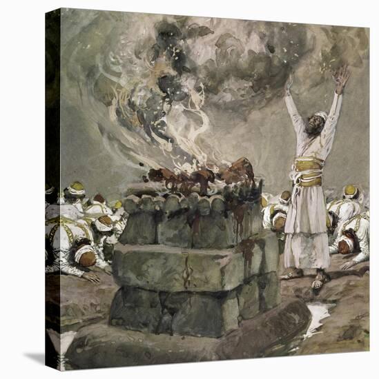 Fire from Heaven Consumes the Sacrifice-James Tissot-Stretched Canvas