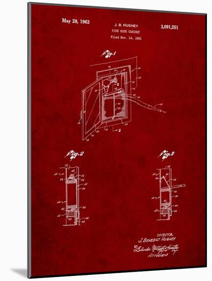 Fire Hose Cabinet 1961 Patent-Cole Borders-Mounted Art Print
