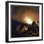 Fire in a Village at Night-Adam Colonia-Framed Art Print