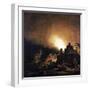 Fire in a Village at Night-Adam Colonia-Framed Art Print