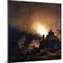 Fire in a Village at Night-Adam Colonia-Mounted Art Print