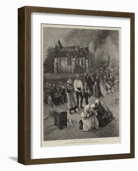 Fire in a Village-null-Framed Giclee Print