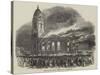 Fire in All Saints' Church, at Manchester-null-Stretched Canvas