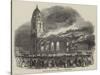 Fire in All Saints' Church, at Manchester-null-Stretched Canvas