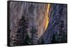 Fire In Close, Firefall, Horsetail Falls, Yosemite National Park, Rare Light-Vincent James-Framed Stretched Canvas