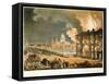 Fire in London, 1808-Thomas Rowlandson-Framed Stretched Canvas