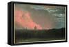Fire in London Seen from Hampstead (Oil on Paper Laid on Panel)-John Constable-Framed Stretched Canvas