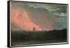 Fire in London Seen from Hampstead (Oil on Paper Laid on Panel)-John Constable-Framed Stretched Canvas