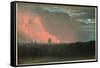 Fire in London Seen from Hampstead (Oil on Paper Laid on Panel)-John Constable-Framed Stretched Canvas