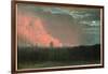 Fire in London Seen from Hampstead (Oil on Paper Laid on Panel)-John Constable-Framed Giclee Print