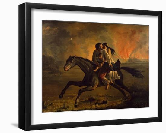 Fire in Pampa and Flight of Indigenous People-Franklin Rawson-Framed Giclee Print