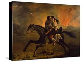 Fire in Pampa and Flight of Indigenous People-Franklin Rawson-Stretched Canvas