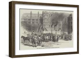 Fire in the Clock Tower of the New Houses of Parliament-null-Framed Giclee Print