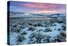 Fire in the Sky and Frosty Landscape, Hayden Valley, Yellowstone-Vincent James-Stretched Canvas