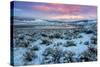 Fire in the Sky and Frosty Landscape, Hayden Valley, Yellowstone-Vincent James-Stretched Canvas
