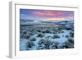 Fire in the Sky and Frosty Landscape, Hayden Valley, Yellowstone-Vincent James-Framed Photographic Print