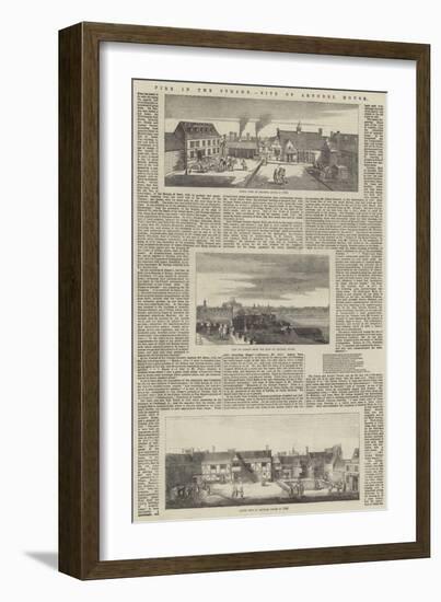 Fire in the Strand, Site of Arundel House-null-Framed Giclee Print
