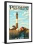 Fire Island Lighthouses - Captree Island, New York-Lantern Press-Framed Art Print