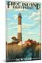 Fire Island Lighthouses - Captree Island, New York-Lantern Press-Mounted Art Print