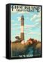 Fire Island Lighthouses - Captree Island, New York-Lantern Press-Framed Stretched Canvas